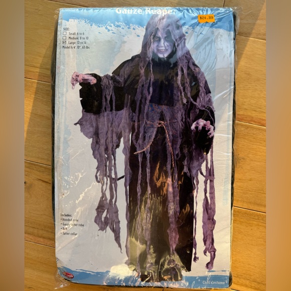 Halloween costume GAUZE REAPER size large kids,‎ 12 to 14 - Picture 1 of 3